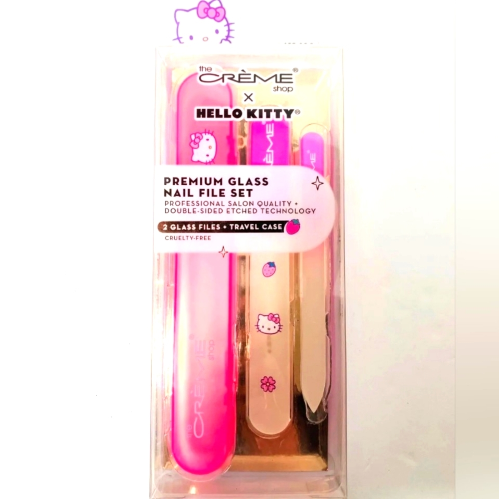 The Crème Shop x Hello Kitty Premium Glass Nail File Set (Pink), NEW